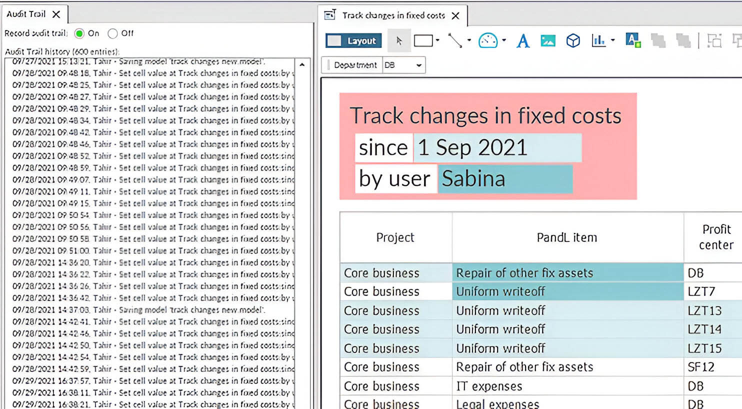 Track change son your model better than in Excel