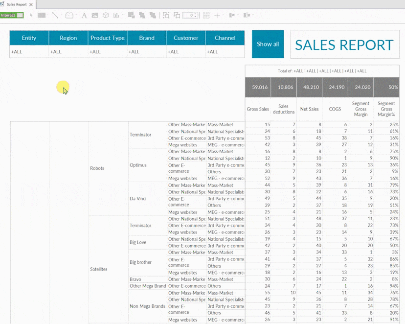 Filtering in Quantrix