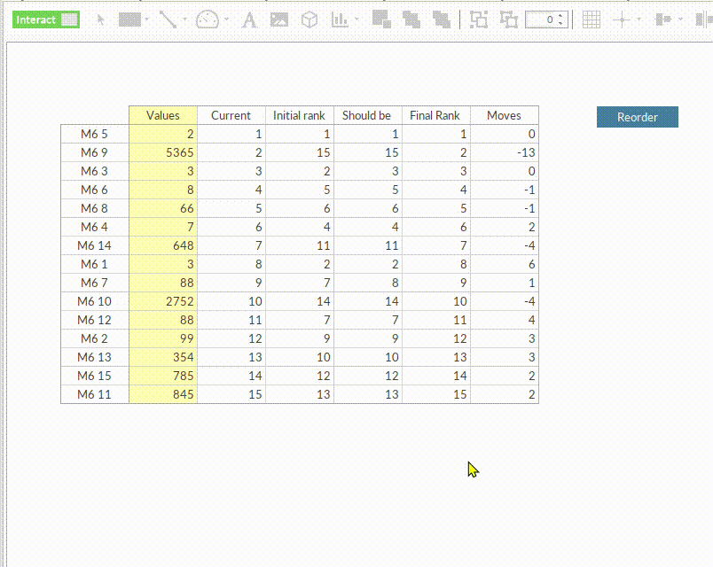 Reorder items via script in Quantrix